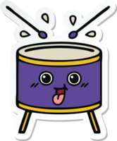 sticker of a cute cartoon drum png