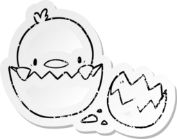 distressed sticker of a cartoon chick png