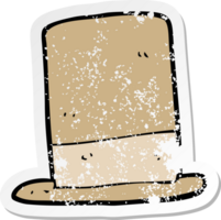 retro distressed sticker of a cartoon old hat png