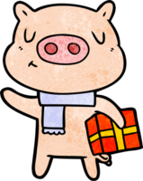 Cartoon-Weihnachtsschwein png