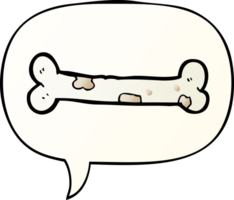 cartoon bone with speech bubble in smooth gradient style png