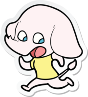 sticker of a cute cartoon elephant png