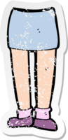 pegatina retro angustiada de las piernas de una caricatura png