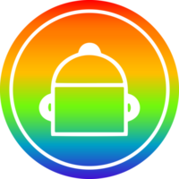 Koken pot circulaire icoon met regenboog helling af hebben png