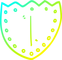 cold gradient line drawing of a cartoon shield png