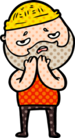 cartoon worried man with beard png