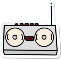 sticker of a cute cartoon retro radio png