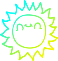 cold gradient line drawing of a cartoon sunshine png