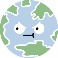 eben Farbe retro Karikatur von ein Planet Erde png