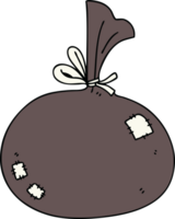 hand drawn quirky cartoon sack png