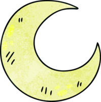 hand drawn quirky cartoon crescent moon png