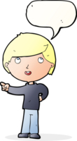 cartoon boy pointing with speech bubble png