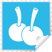 square peeling sticker quirky cartoon cherries png