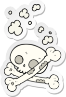 sticker of a cartoon old pile of bones png