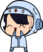 cartoon laughing astronaut girl png