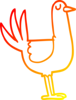 warm gradient line drawing of a cartoon tall bird png