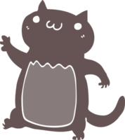 gato de desenho animado de estilo de cor plana png