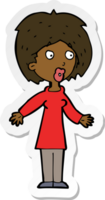 sticker van een cartoon verraste vrouw png