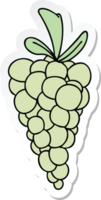 sticker of a quirky hand drawn cartoon bunch of grapes png