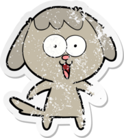 distressed sticker of a cute cartoon dog png