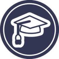 graduation cap circular icon symbol png
