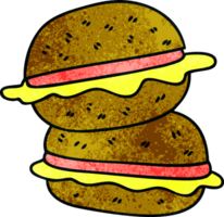 mano disegnato strambo cartone animato Sandwich png