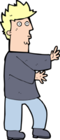 cartoon nervous man waving png