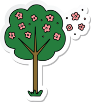 sticker of a quirky hand drawn cartoon tree png