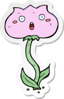 autocollant d'une fleur choquée de dessin animé png