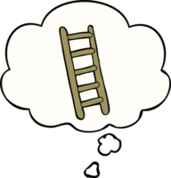 tekenfilm ladder met gedachte bubbel png