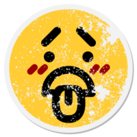 embarrassed face circular sticker png