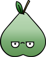 gradient shaded cartoon of a green pear png