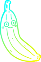 cold gradient line drawing of a cartoon banana png