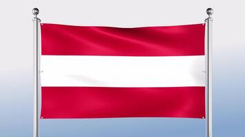 österrike flagga hänger på de Pol på både sidor video