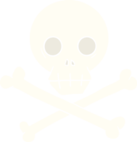 flat color style cartoon skull and crossbones png