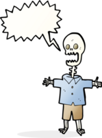 tecknad serie skelett med Tal bubbla png