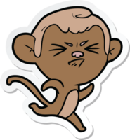 sticker of a cartoon annoyed monkey png