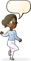 cartoon friendly woman waving with speech bubble png