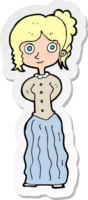 sticker of a cartoon happy woman png