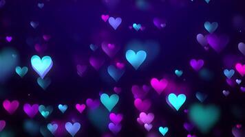 Multicolored Heart Particles Background video