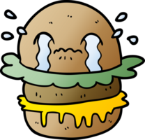 cartoon crying fast food burger png