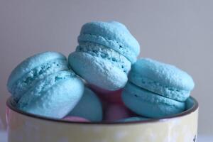 Close up of macaroon in a bowl. photo