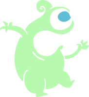 extraterrestre vert dessin animé illustration couleur plate png