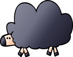 cartoon doodle of a black sheep png