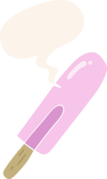 dibujos animados hielo paleta con habla burbuja en retro estilo png