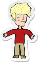 sticker of a cartoon happy man png