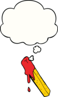 cartoon dipped fry with thought bubble png