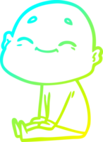 frio gradiente linha desenhando do uma feliz desenho animado Careca homem png