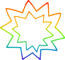 arcobaleno pendenza linea disegno di un' cartone animato esplosione fiamma png