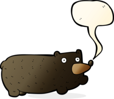 funny cartoon bear with speech bubble png